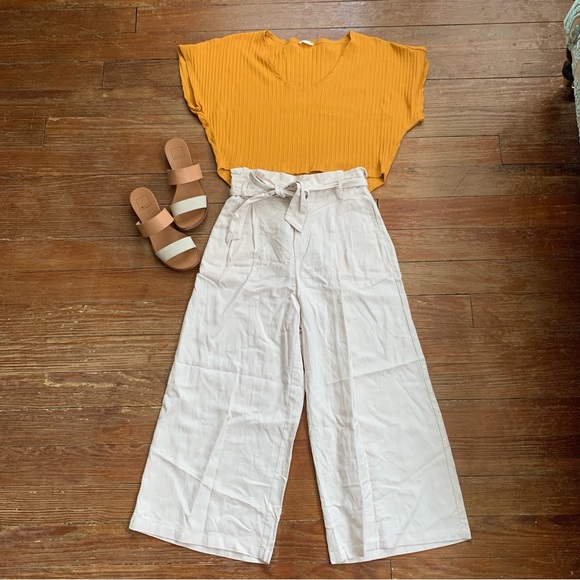 Golden Yellow Square Fit Crop Top - Picture 3 of 4